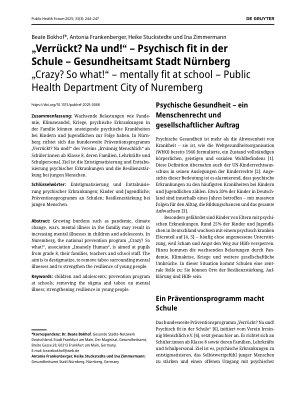 Vorschauseite 1: „Verrückt? Na und! “ – Psychisch fit in der Schule – Gesundheitsamt Stadt Nürnberg