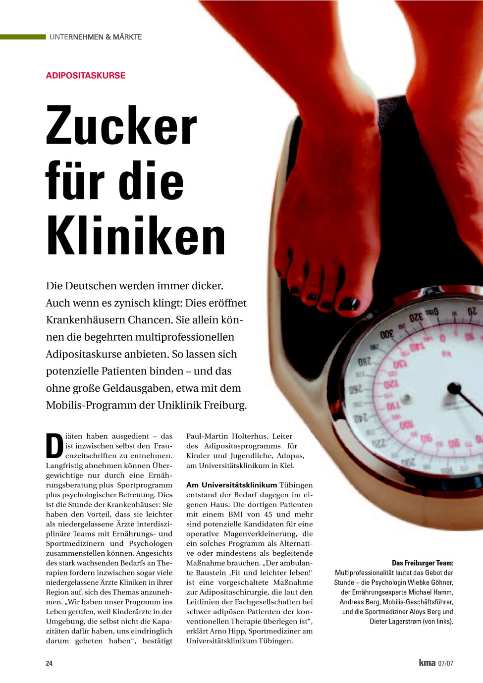 Vorschauseite 1: Zucker für die Kliniken