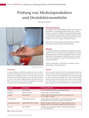 Vorschauseite 1: Prüfung von Medizinprodukten und Desinfektionsmitteln
