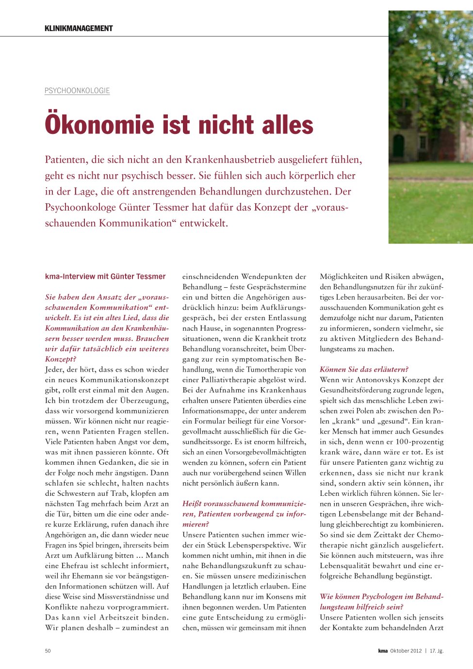 Vorschauseite 1: Ökonomie ist nicht alles