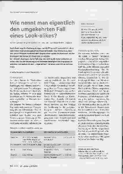 Vorschauseite 1: Wie nennt man eigentlich den umgekehrten Fall eines Look-alikes?