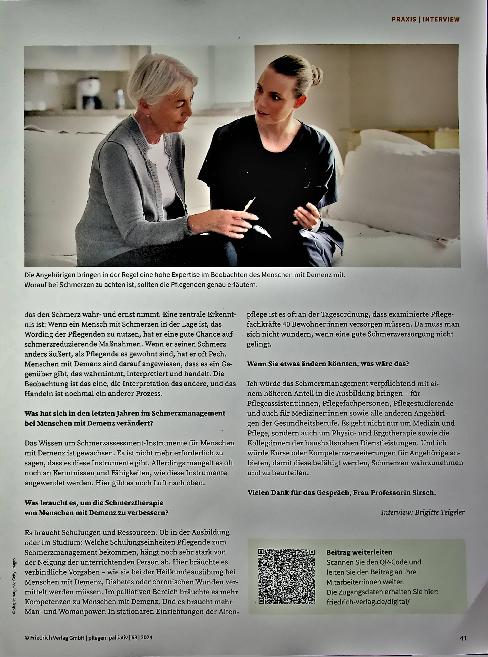 Vorschauseite 4: „Wir müssen lernen, den Schmerz zu erkennen“ Schmerzassessment bei Menschen mit Demenz