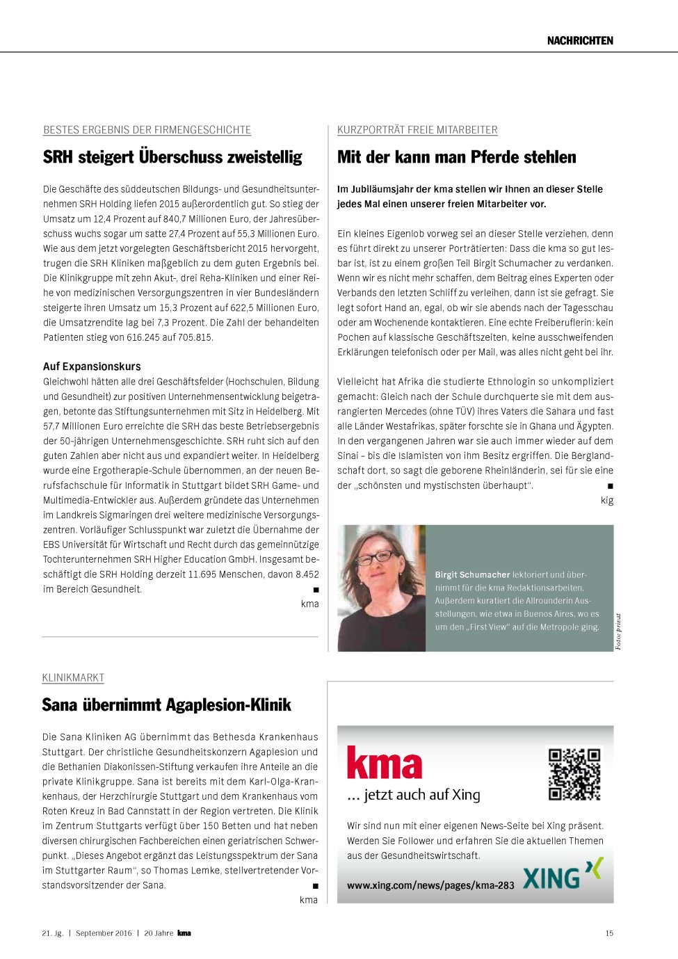 Vorschauseite 1: Klinikmarkt: Sana übernimmt Agaplesion-Klinik