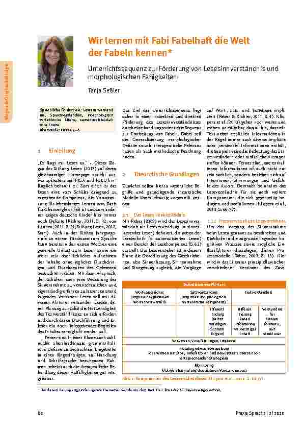 Vorschauseite 1: Wir lernen mit Fabi Fabelhaft die Welt der Fabeln kennen: Unterrichtssequenz zur Förderung von Lesesinnverständnis und morphologischen Fähigkeiten.