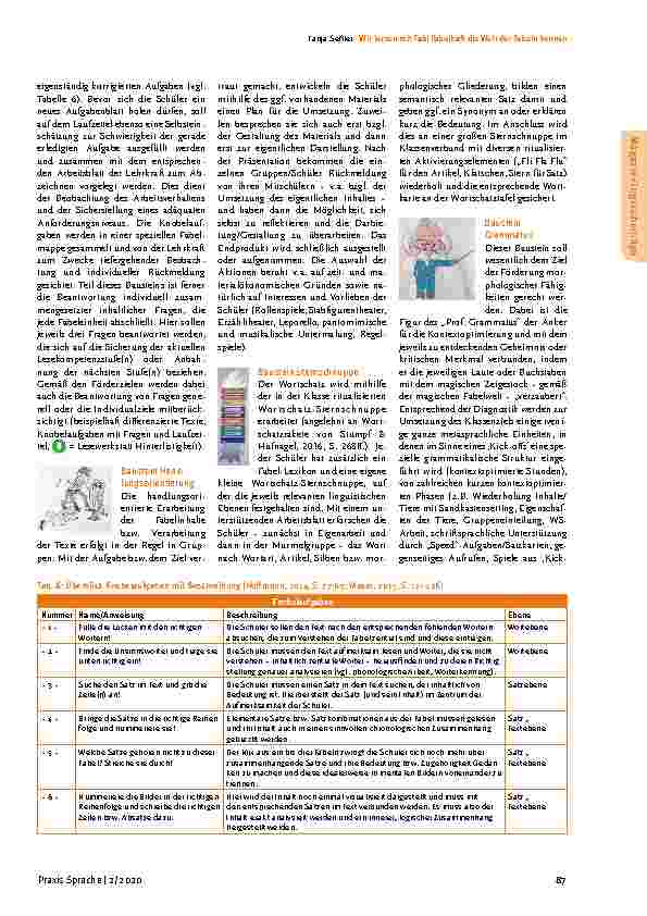 Vorschauseite 6: Wir lernen mit Fabi Fabelhaft die Welt der Fabeln kennen: Unterrichtssequenz zur Förderung von Lesesinnverständnis und morphologischen Fähigkeiten.
