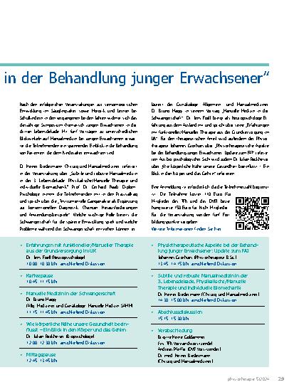 Vorschauseite 2: "Manuelle Medizin: Physik & Haptik in der Behandlung junger Erwachsener"