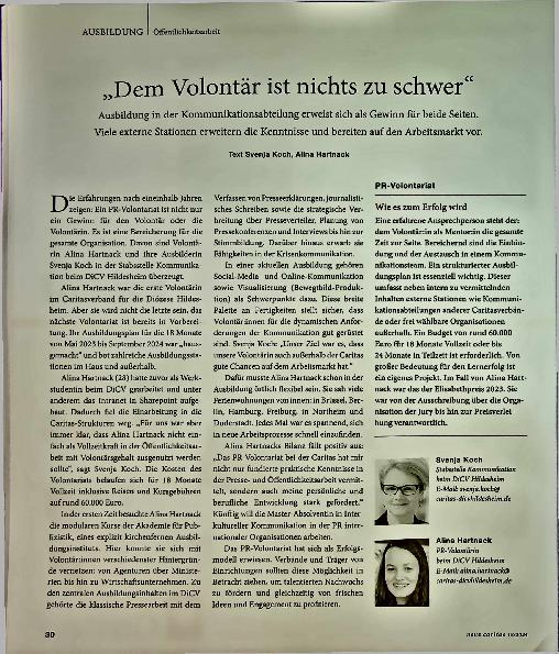 Vorschauseite 1: „Dem Volontär ist nichts zu schwer. “