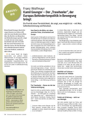 Vorschauseite 1: Kamil Goungor – Der „Trawheeler“, der Europas Behindertenpolitik in Bewegung bringt