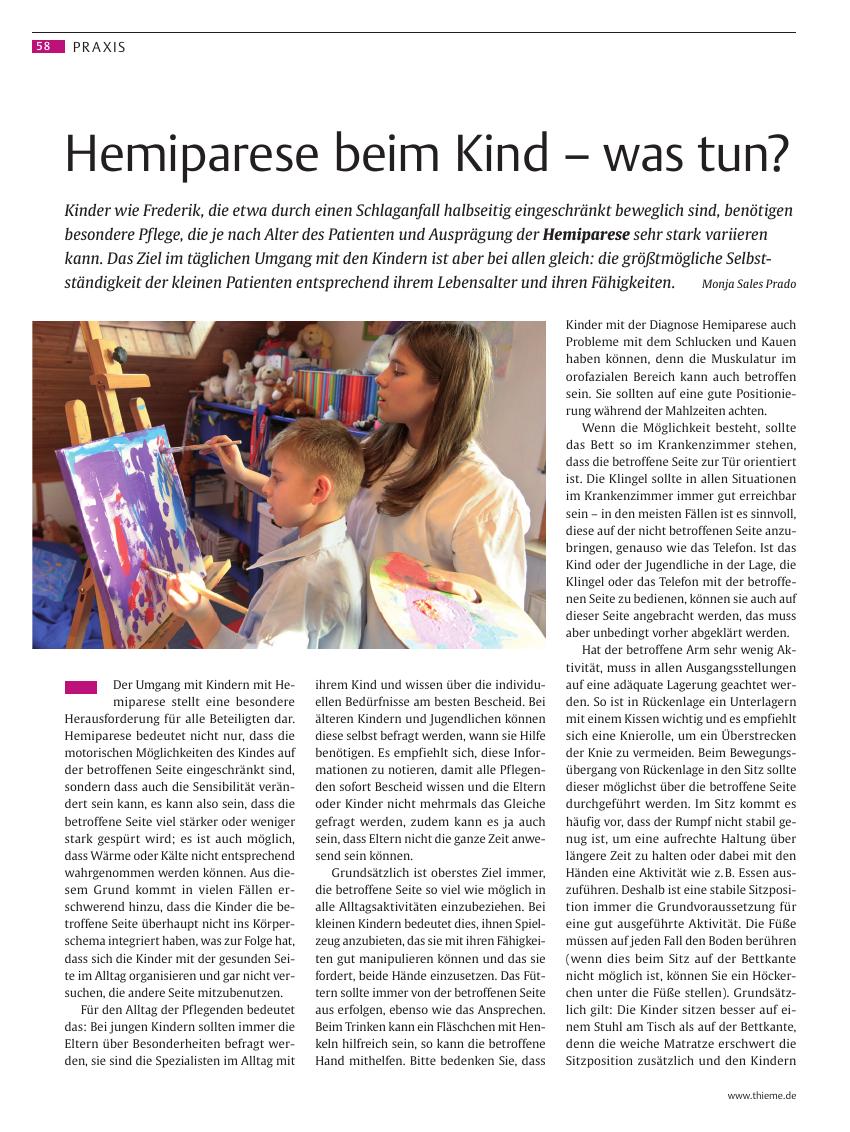 Vorschauseite 1: Hemiparese beim Kind – was tun?