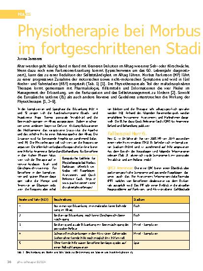 Vorschauseite 1: Physiotherapie bei Morbus Parkinson im fortgeschrittenen Stadium: mobil im Alltag