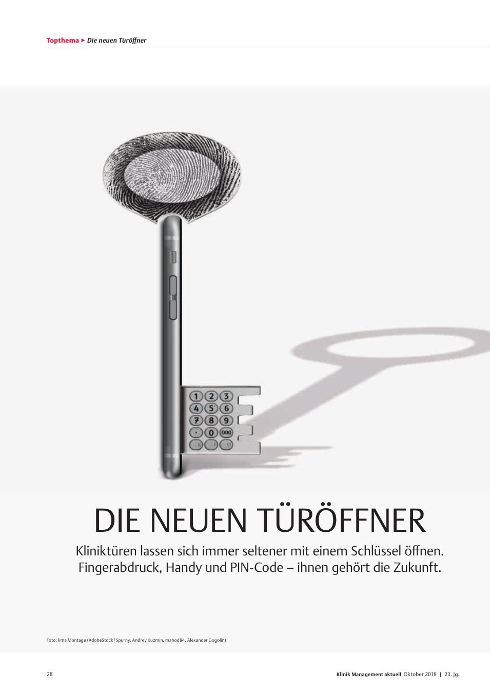 Vorschauseite 1: Elektronische Schliessanlagen: Finger, Handy, PIN