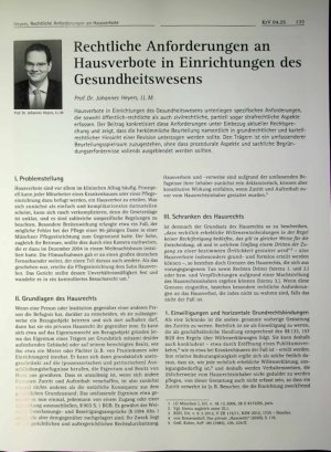 Vorschauseite 1: Rechtliche Anforderungen an Hausverbote in Einrichtungen des Gesundheitswesens