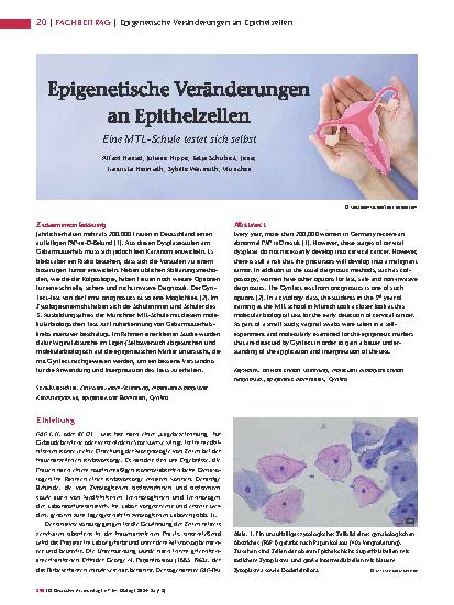 Vorschauseite 1: Epigenetische Veränderungen an Epithelzellen