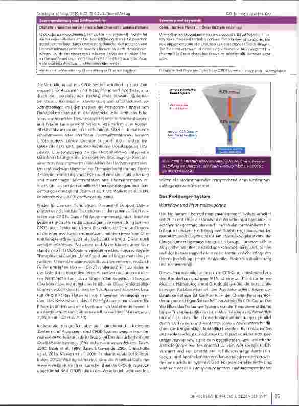 Vorschauseite 3: Digitale onkologische Chemotherapiebestellung: Das Freiburger System