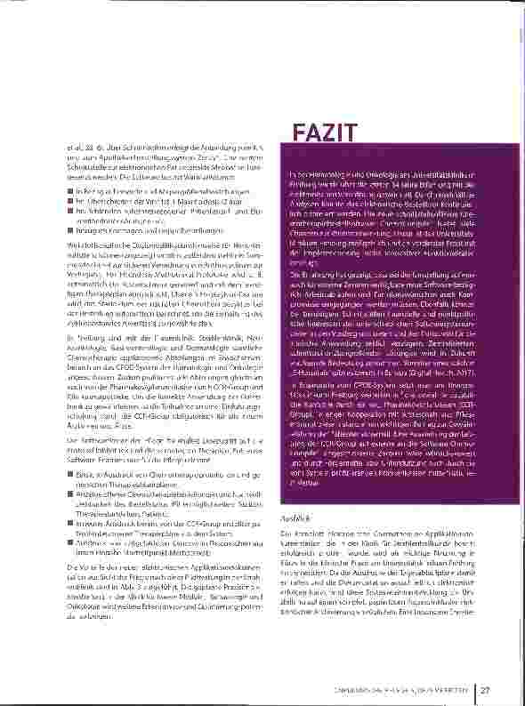 Vorschauseite 5: Digitale onkologische Chemotherapiebestellung: Das Freiburger System
