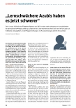 Vorschauseite 1: "Lernschwächere Azubis haben es jetzt schwerer."