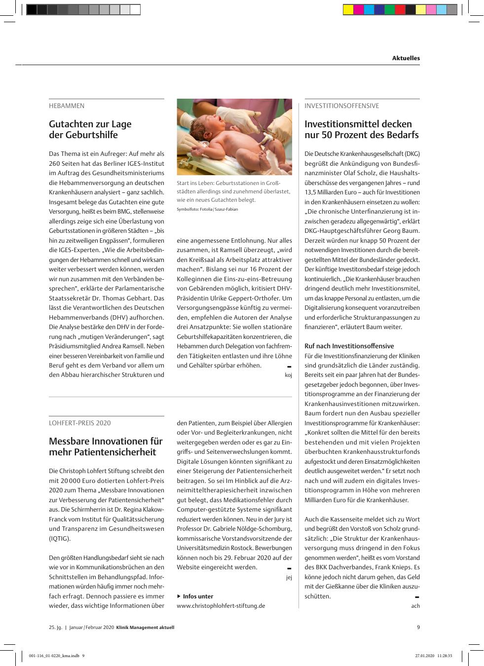 Vorschauseite 1: HEBAMMEN: Gutachten zur Lage der Geburtshilfe