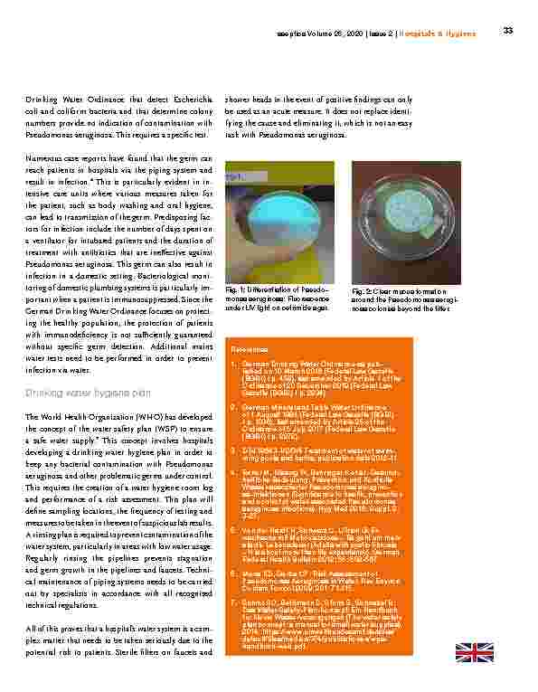 Vorschauseite 2: Pseudomonas aeruginosa: a major threat to hospital water