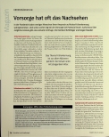 Vorschauseite 1: Vorsorge hat oft das Nachsehen.