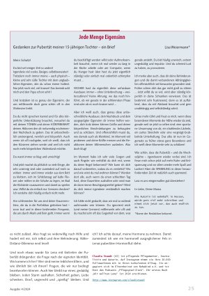 Vorschauseite 2: Wenn Kleinigkeiten zu „Großigkeiten“ werden Willkommen in der Pubertät