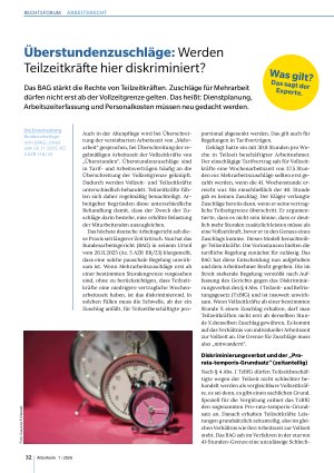 Vorschauseite 1: Überstundenzuschläge: Werden Teilzeitkräfte hier diskriminiert?