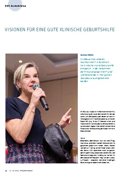 Vorschauseite 1: Visionen für eine gute klinische Geburtshilfe