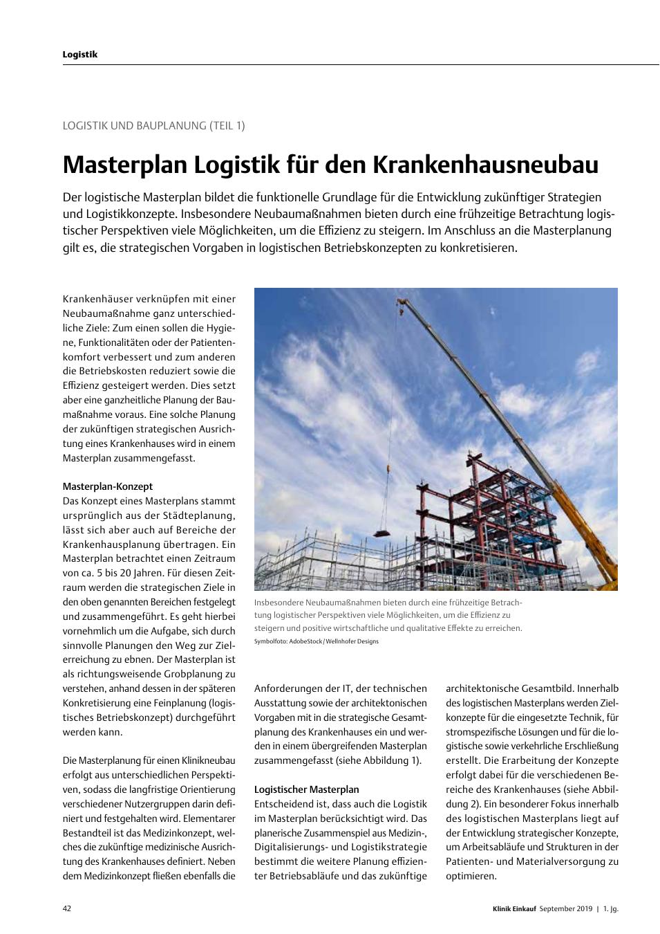 Vorschauseite 1: Logistik und Bauplanung (Teil 1): Masterplan Logistik für den Krankenhausneubau