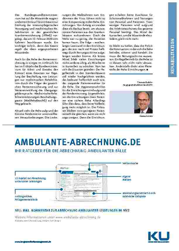 Vorschauseite 2: Reha. Macht s besser!“ Zwei Positionen zur Zukunft der Reha