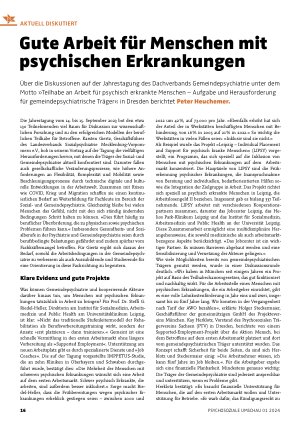 Vorschauseite 1: Gute Arbeit für Menschen mit psychischen Erkrankungen