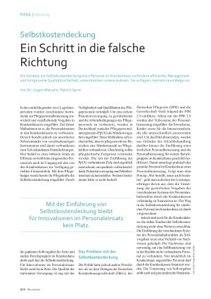 Vorschauseite 1: Selbstkostendeckung Ein Schritt in die falsche Richtung