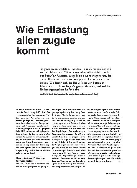 Vorschauseite 1: Wie Entlastung allen zugute kommt