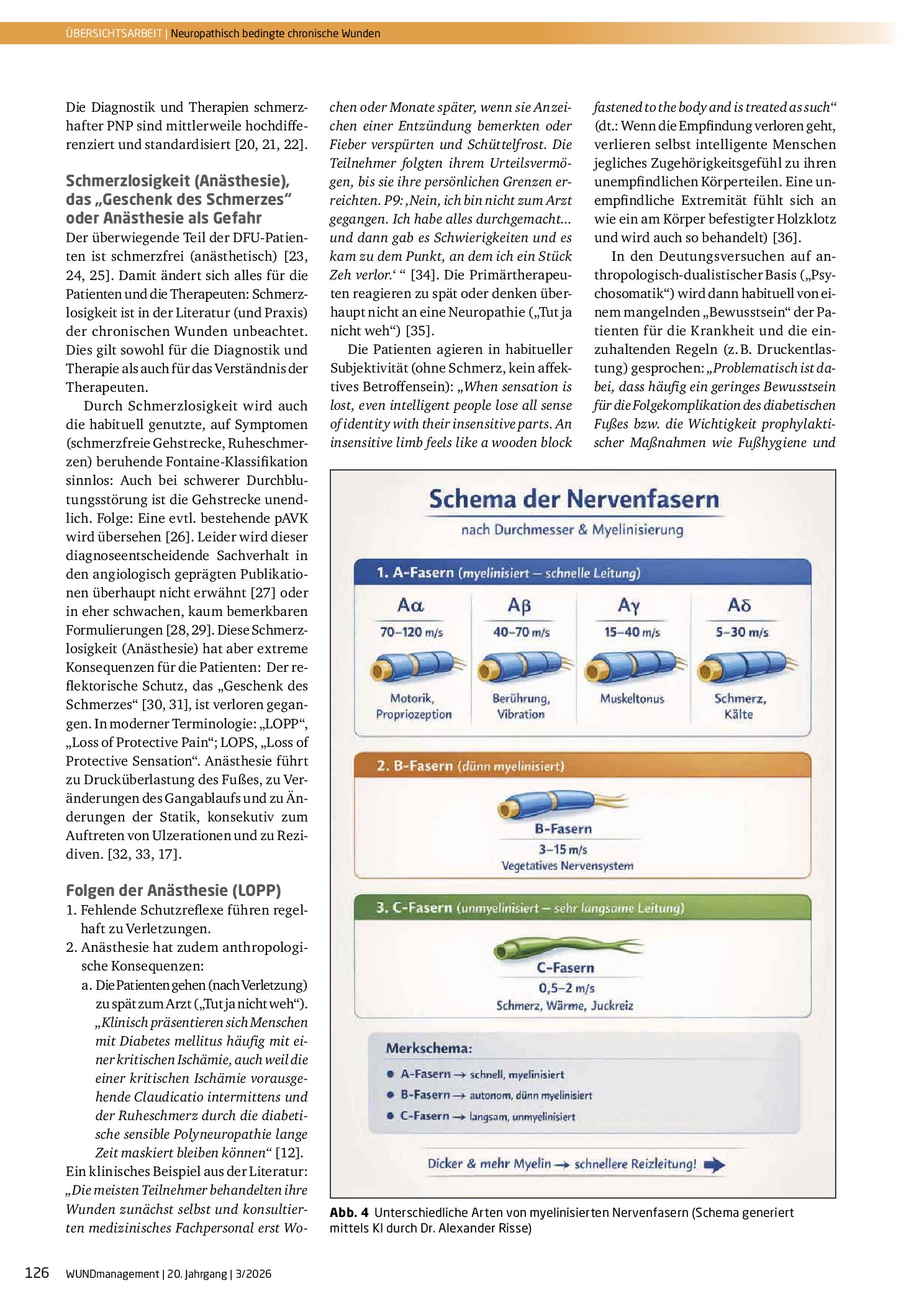 Vorschauseite 3: Neuropathisch bedingte chronische Wunden – Schmerzlosigkeit als Kausalnexus