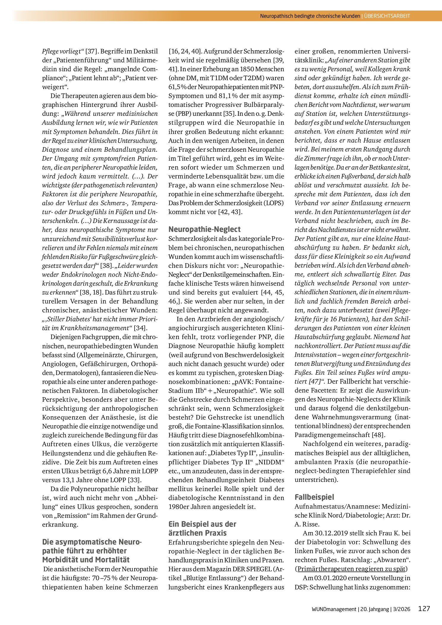 Vorschauseite 4: Neuropathisch bedingte chronische Wunden – Schmerzlosigkeit als Kausalnexus