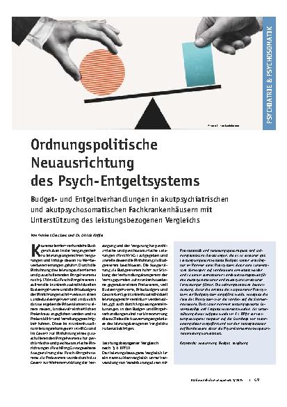 Vorschauseite 1: Ordnungspolitische Neuausrichtung des Psych-Entgeltsystems
