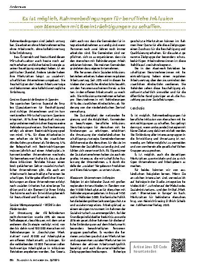 Vorschauseite 3: Von Irland bis Spanien: So gelingt berufliche Teilhabe