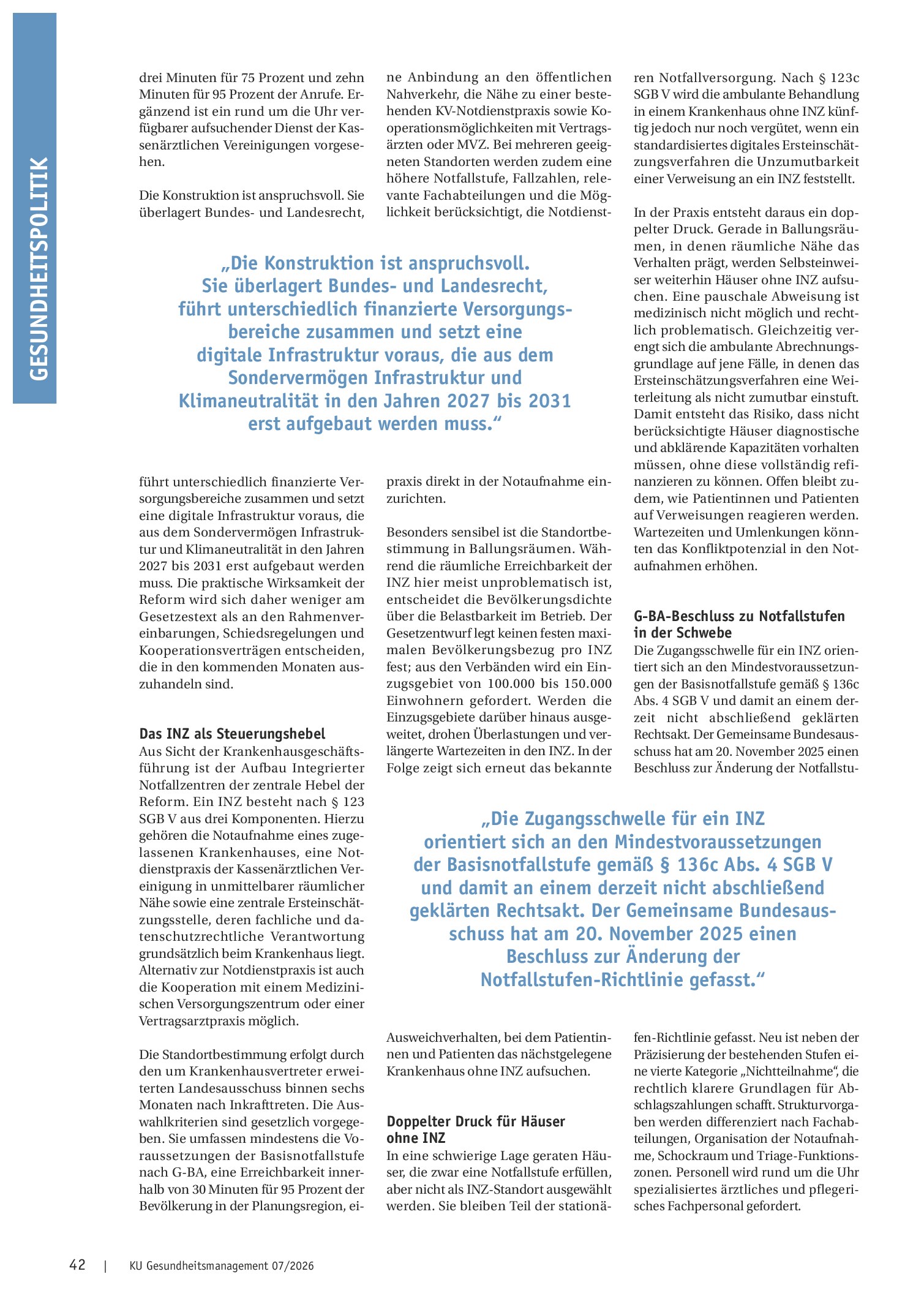 Vorschauseite 2: Notfallreform im dritten Anlauf