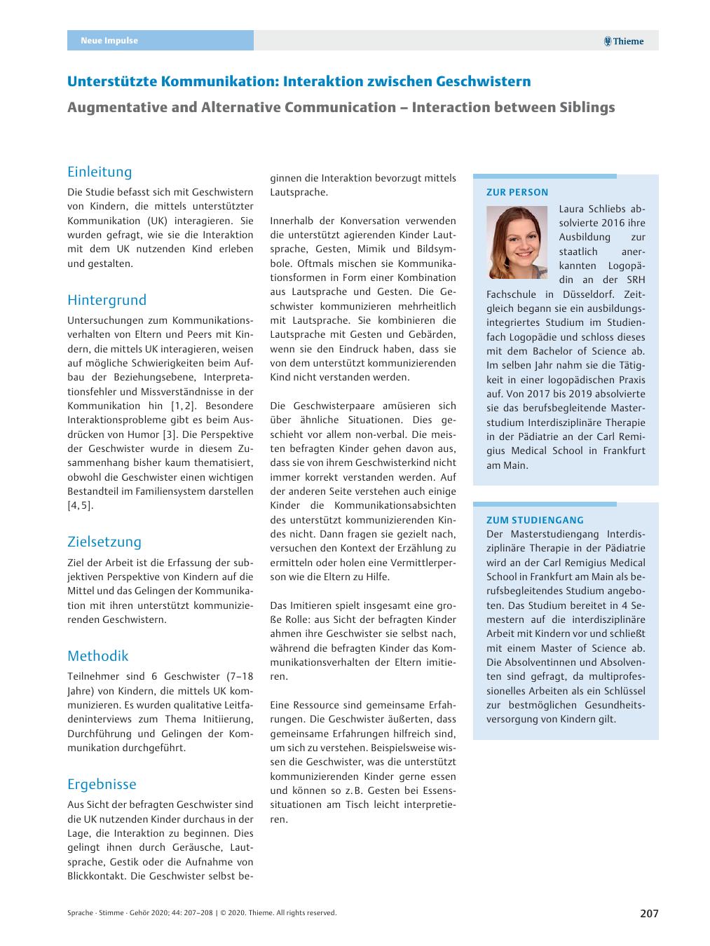 Vorschauseite 1: Unterstützte Kommunikation: Interaktion zwischen Geschwistern