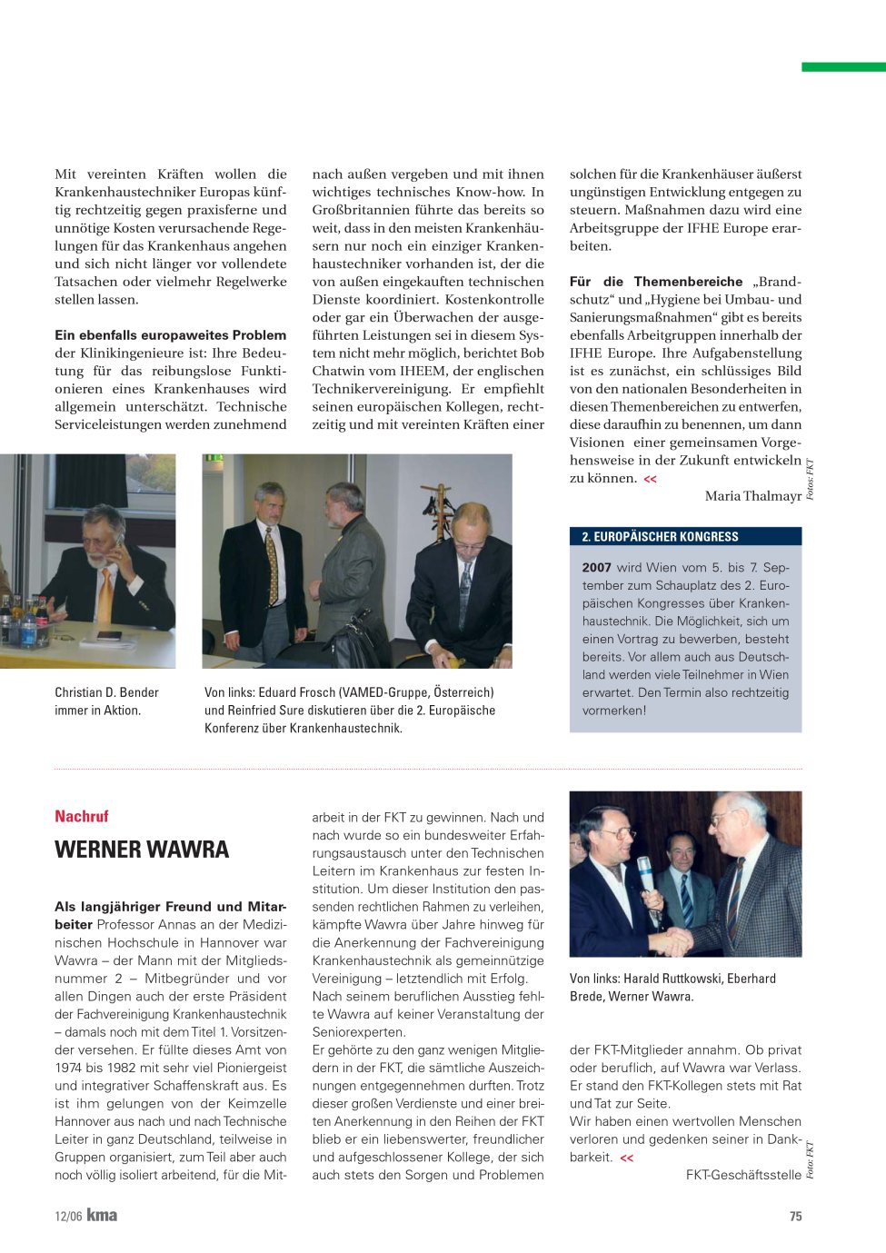 Vorschauseite 1: Werner Wawra