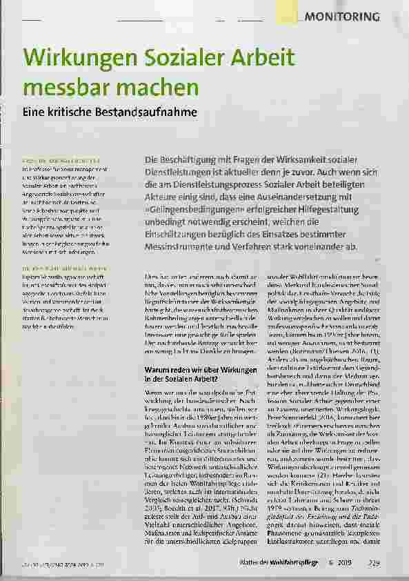 Vorschauseite 1: Wirkungen Sozialer Arbeit messbar machen Eine kritische Bestandsaufnahme