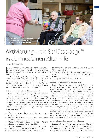 Vorschauseite 1: Aktivierung – ein Schlüsselbegriff in der modernen Altenhilfe