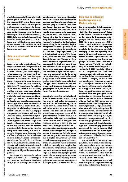 Vorschauseite 2: Lesen im digitalen Kontext: Welche Erfordernisse ergeben sich aus dem Einsatz von Tablets und Computern für die Leseförderung?