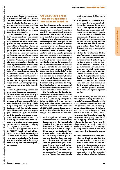 Vorschauseite 4: Lesen im digitalen Kontext: Welche Erfordernisse ergeben sich aus dem Einsatz von Tablets und Computern für die Leseförderung?