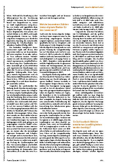 Vorschauseite 6: Lesen im digitalen Kontext: Welche Erfordernisse ergeben sich aus dem Einsatz von Tablets und Computern für die Leseförderung?