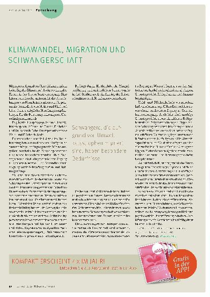 Vorschauseite 1: Klimawandel, Migration und Schwangerschaft