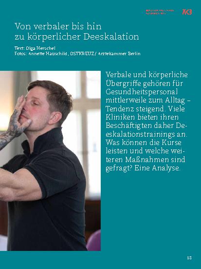 Vorschauseite 2: Trainieren für den Ernstfall Von verbaler bis hin zu körperlicher Deeskalation