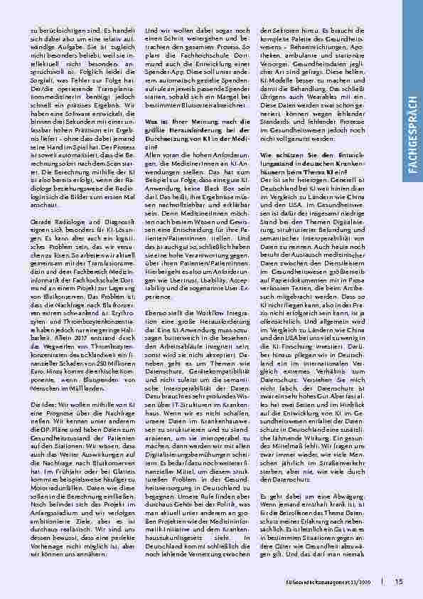 Vorschauseite 2: Der Mensch steht im Mittelpunkt des Smart Hospitals.