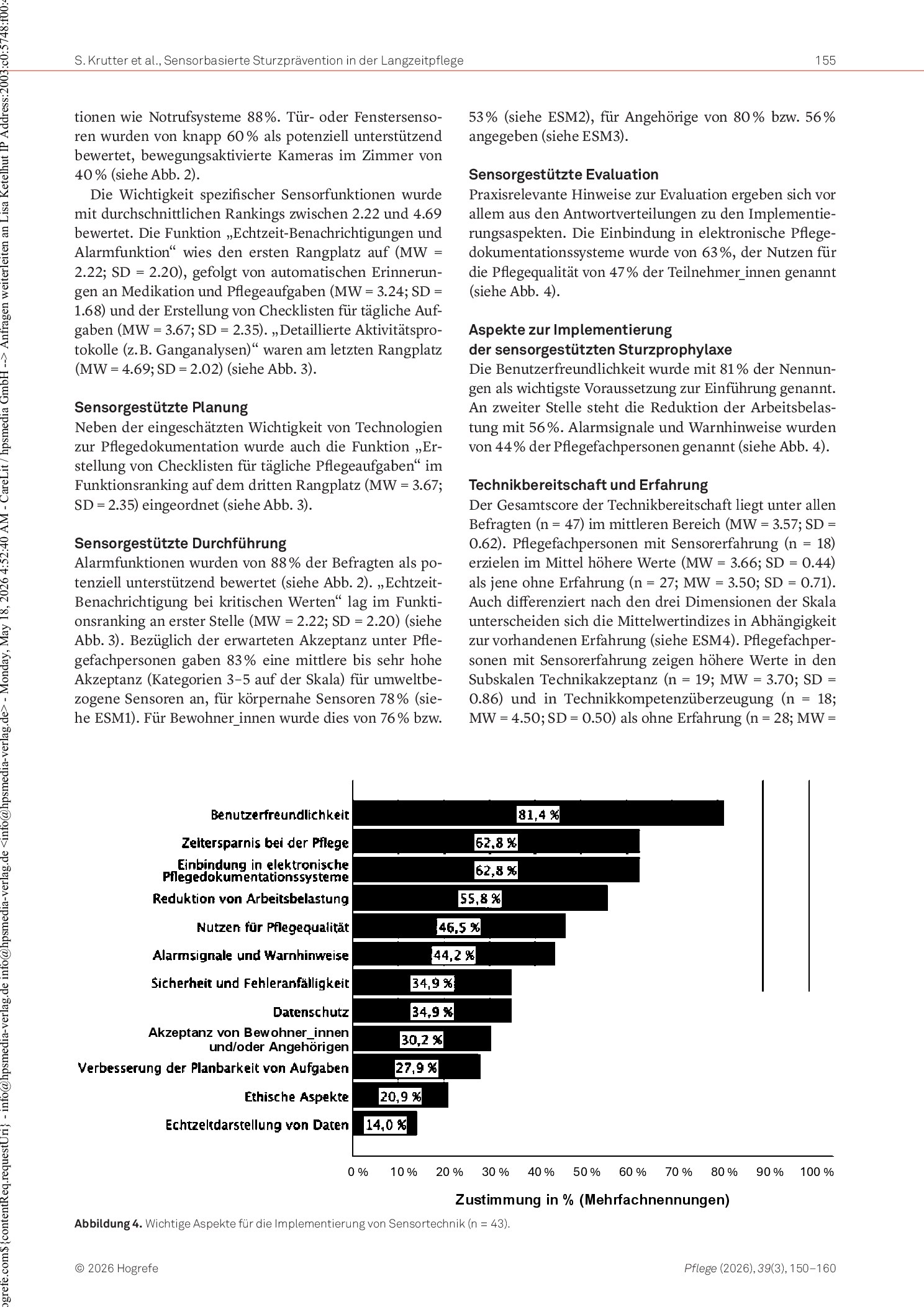 Vorschauseite 6: Erfahrungen von Pflegefachpersonen zu sensorbasierter Sturzprävention in der Langzeitpflege: Ergebnisse der Mixed-Methods-Studie „SensiCare“