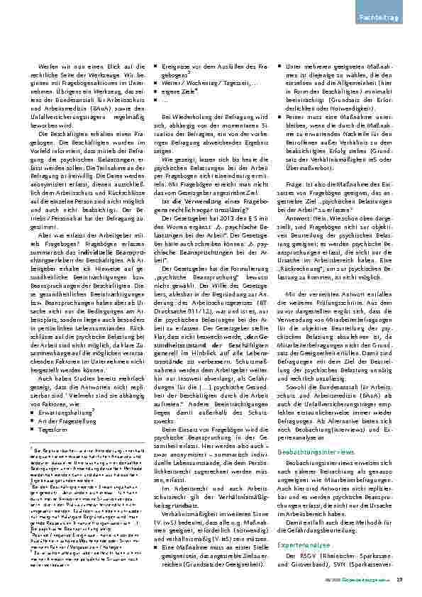 Vorschauseite 4: Gefährdungsbeurteilung quer-gedacht GBU Psyche – Welche Instrumente sind zulässig?