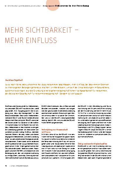 Vorschauseite 1: Mehr Sichtbarkeit - mehr Einfluss
