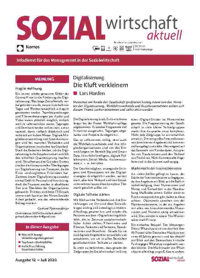Vorschauseite 1: Digitalisierung: Die Kluft verkleinern